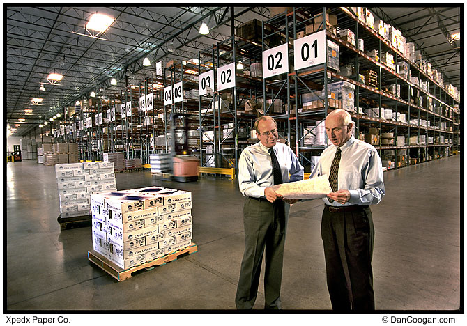Xpedx, Guy Belew, Vice President of Marketing meeting with Walt Weiler, Division Manager at the company's 208,000 square foot distribution facility, Phoenix, AZ