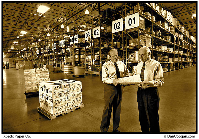 Xpedx, Guy Belew, Vice President of Marketing meeting with Walt Weiler, Division Manager at the company's 208,000 square foot distribution facility, Phoenix, AZ