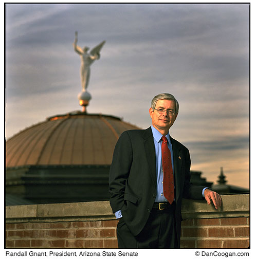 Randall Gnant (R), President, Arizona State Senate on the roof of the Arizona State Senate building, Phoenix, AZ