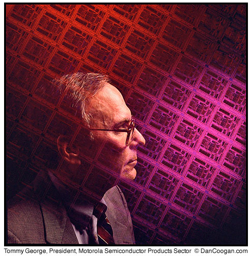 Tommy George, President of Motorola, Semiconductor Products Sector, double exposure