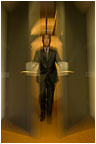 Photo titled: Sci-Fi Man, Eric Brown, President, Artisan Homes, series of (3 of 7) motion shots