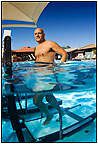 Dr. Richard Carmona, former US Surgeon General on an underwater treadmill